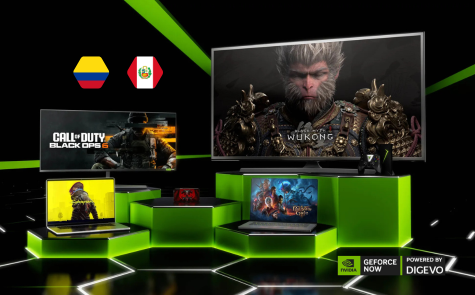 Gaming en la nube con GeForce NOW Powered by Digevo y juegos destacados.