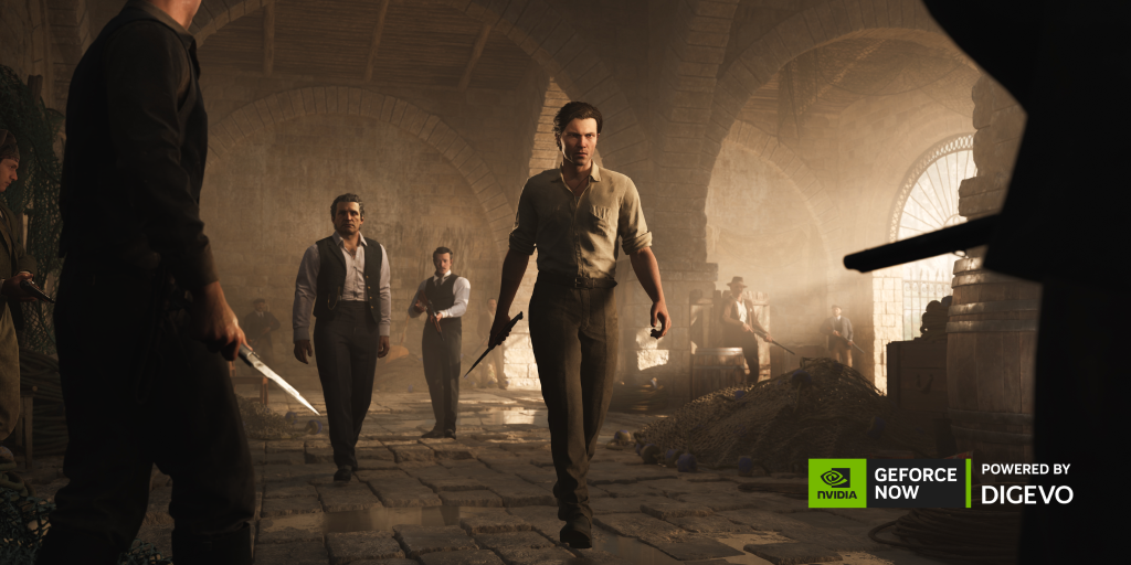 Arte promocional de los lanzamientos destacados en GeForce NOW.